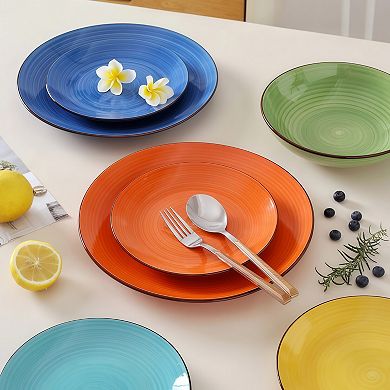 Chip Resistant Stoneware Dinnerware Sets, 16 Piece Dish Set, Microwave Safe Dishes