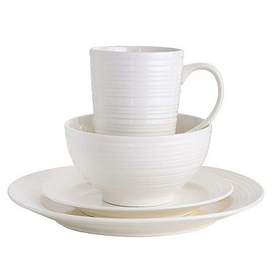 16 Piece Dish Set, Porcelain Dinnerware Set Service for 4, Dishwasher & Microwave Safe Bowls