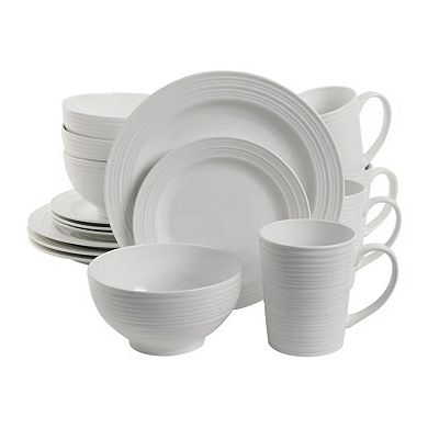 16 Piece Dish Set, Porcelain Dinnerware Set Service for 4, Dishwasher & Microwave Safe Bowls