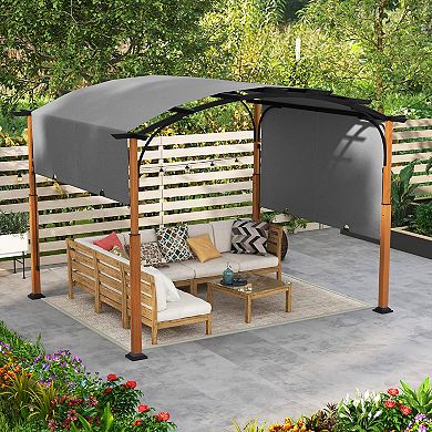 Retractable Pergola 10 x 12 Ft Outdoor Patio Canopy Shelter