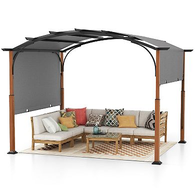 Retractable Pergola 10 x 12 Ft Outdoor Patio Canopy Shelter