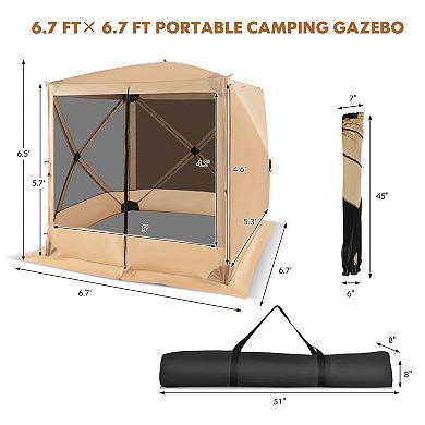 Pop Up Gazebo Canopy Tent with Netting and Carry Bag