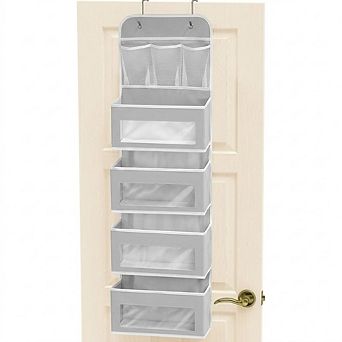 Over-Door Hanging Storage Organizer with Clear Pockets, Home Storage Rack