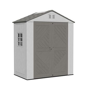 Decksplore Resin Storage Shed Outdoor Garden Shed with Floor Plastic Patio Storage Shed with Lockab