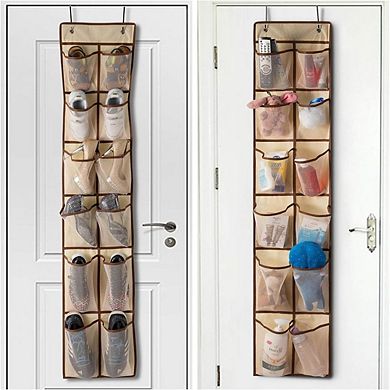 Over Door Hanging Shoe Organizer with 12 Mesh Pockets