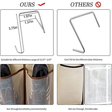 Over Door Hanging Shoe Organizer with 12 Mesh Pockets