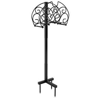 Detachable Freestanding Hose Holder with Storage Shelf for Outdoor Garden Yard Lawn