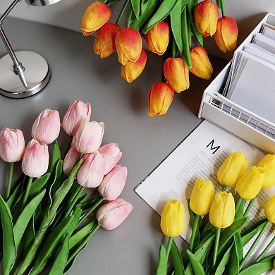 Kaelin Home 24pcs Multicolor Artificial Tulips Flowers