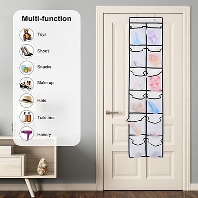 Over The Door Hanging Shoe Organizer with 12 Large Pockets Storage Rack