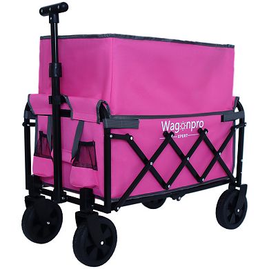 WOW PIONEER Expandable Dual-Layer Utility Wagon with 100% Extra Space - 225lbs Capacity