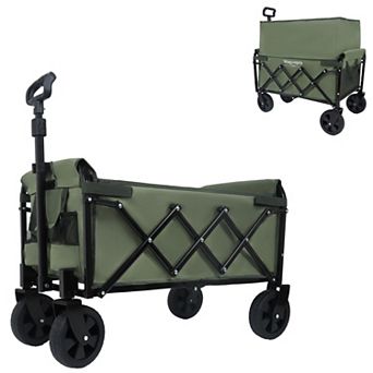 WOW PIONEER Expandable Dual-Layer Utility Wagon with 100% Extra Space - 225lbs Capacity