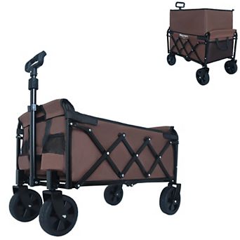 WOW PIONEER Expandable Dual-Layer Utility Wagon with 100% Extra Space - 225lbs Capacity