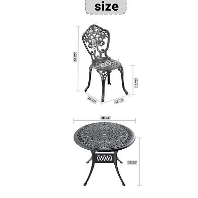 WOW PIONEER 3-Piece Cast Aluminum Outdoor Furniture Set