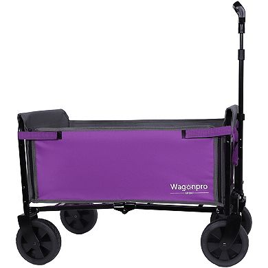 WOW PIONEER Convertible Folding 4-Wheel Trolley with Bench Seat and Pet Tether