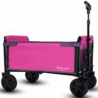 WOW PIONEER Convertible Folding 4-Wheel Trolley with Bench Seat and Pet Tether