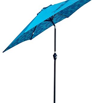 WOW PIONEER 9 Foot Outdoor Patio Umbrella with Crank Lift and Push Button Tilt