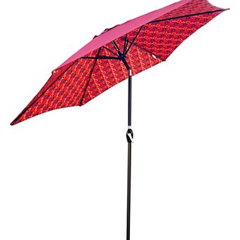 WOW PIONEER 9 Foot Outdoor Patio Umbrella with Crank Lift and Push Button Tilt