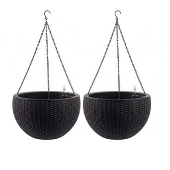 WOW PIONEER Self-Watering Hanging Planter Large Capacity Root-Rot Resistant Indoor Outdoor