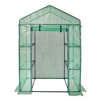 YIORTWO Walk In Greenhouse with Shelves Portable PE Plant Growing House