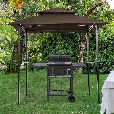 8x5ft Double Tiered Grill Gazebo Replacement Canopy