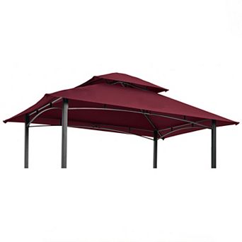 8x5ft Double Tiered Grill Gazebo Replacement Canopy