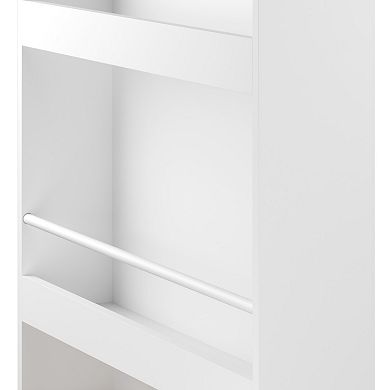 White Wall-Mounted Kids Bookshelf with 3 Display Shelves, Nursery & Playroom Organizer