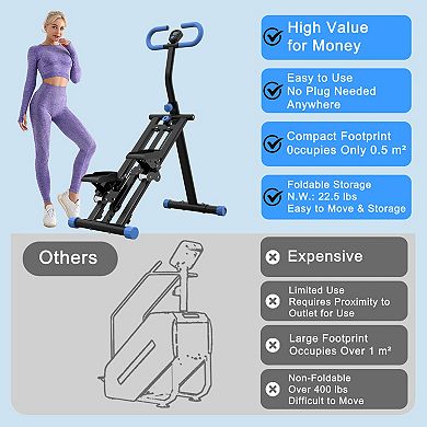 Vertical Climber Stair Stepper with Resistance, Full-Body Workout Machine Adjustable Handlebar