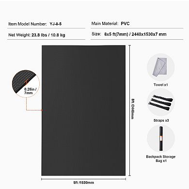 8x5ftc Non Slip High Density Premium Exercise Yoga Mat