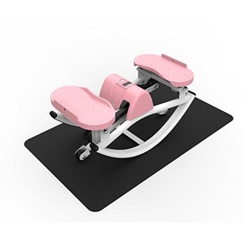 Lateral Stepper Machine with Resistance Bands, Anti-Slip Mat & LCD Monitor, Home Workout Trainer