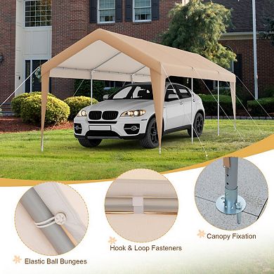 10'x20' Heavy Duty Carport with Steel Frame and Detachable Sidewalls