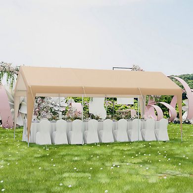 10'x20' Heavy Duty Carport with Steel Frame and Detachable Sidewalls