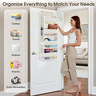 Over-the-Door Hanging Organizer, Clear Window, 40 lb Capacity