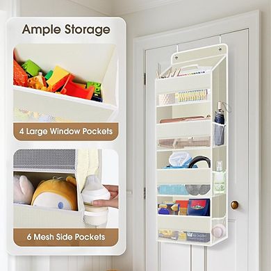 Over-the-Door Hanging Organizer, Clear Window, 40 lb Capacity
