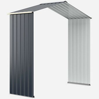 Outdoor Storage Shed Extension Kit for 7 / 9.1 / 11.2 Ft Width Sheds, Weatherproof Metal Extension