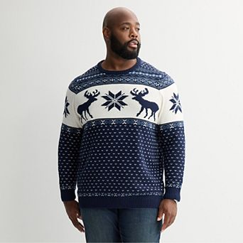 Big & Tall Sonoma Goods For Life® Reindeer Fair Isle Sweater