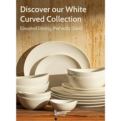 Porcelain Soup & Cereal Bowls Set, 18oz, 4-Pack, Microwave, Dishwasher & Oven Safe, White