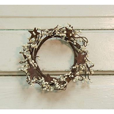 Twig Star Wreath Rings, Decorative Candle & Front Door Wreath Decor