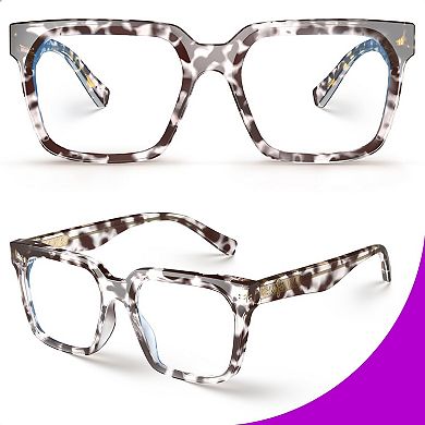 Kaelin Home Unisex TR90 Rectangle Preppy Blue Light Blocking Glasses