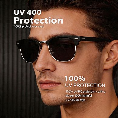 Kaelin Home Unisex Semi-Rimless Polarized Sunglasses UV400 for Driving