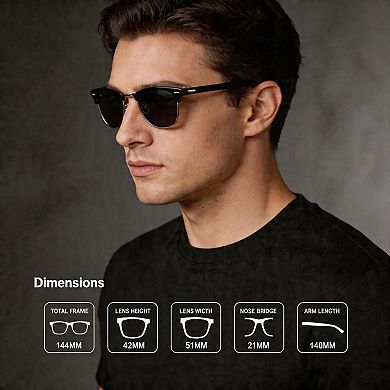 Kaelin Home Unisex Semi-Rimless Polarized Sunglasses UV400 for Driving