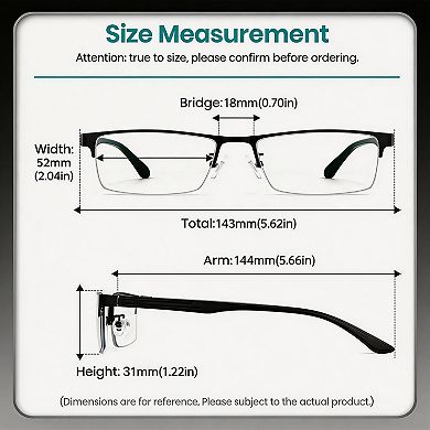 Kaelin Home Unisex Semi Rim UV Protection Blue Light Blocking Glasses