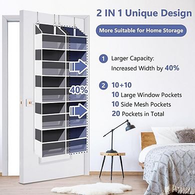 Heavy Duty Over Door Organizer with 20 Pockets and 5 Tiers Storage