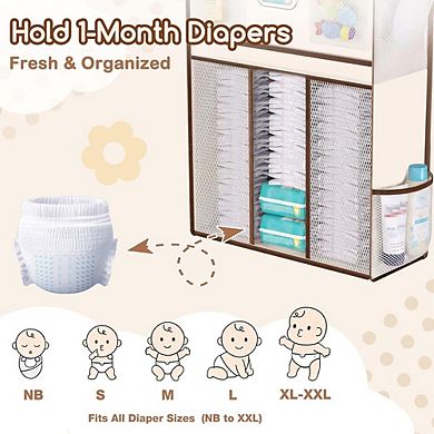 Over Door 5-Tier Organizer with 10 Pockets, Hooks, and Removable Caddy