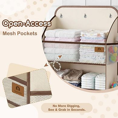 Over Door 5-Tier Organizer with 10 Pockets, Hooks, and Removable Caddy