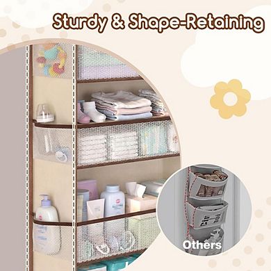 Over Door 5-Tier Organizer with 10 Pockets, Hooks, and Removable Caddy