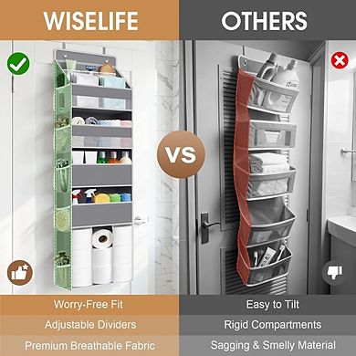 Over-the-Door Organizer, 5 Large & 13 Mesh Pockets, 50 lb Capacity