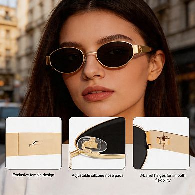 Kaelin Home Womens Retro Oval Sunglasses UV400 Protection