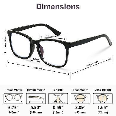 Kaelin Home Unisex Square Anti Glare Gaming Blue Light Glasses
