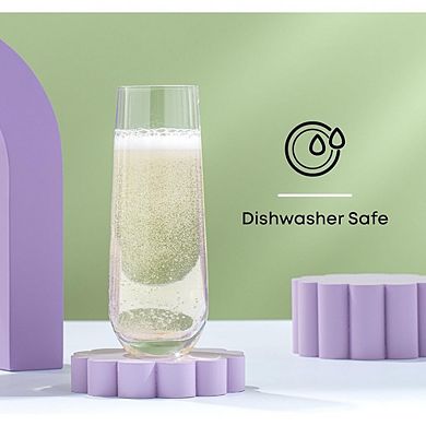 Crystal Glassware Set, Prosecco & Highball Tumblers for Cocktails & Drinks