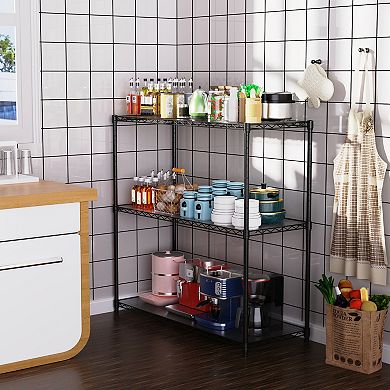 Heavy Duty 3-Tier Wire Shelf Unit, NSF Certified Adjustable Garage Storage Rack
